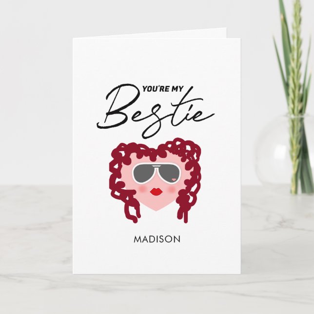 You're My Bestie Funny Friendship Personalized Card (Front)