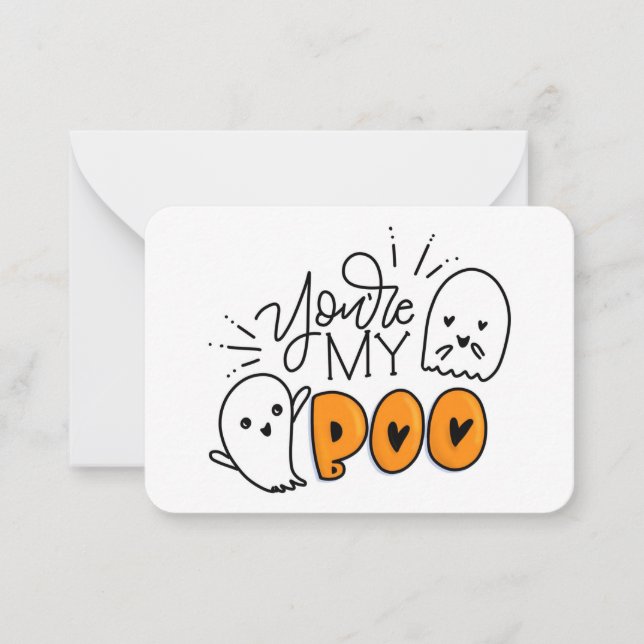 You're My Boo Gift Enclosures Note Card (Front)