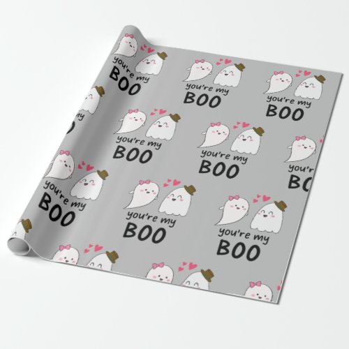 Youre my Boo Halloween Ghost Kawaii Cute Wrapping Paper