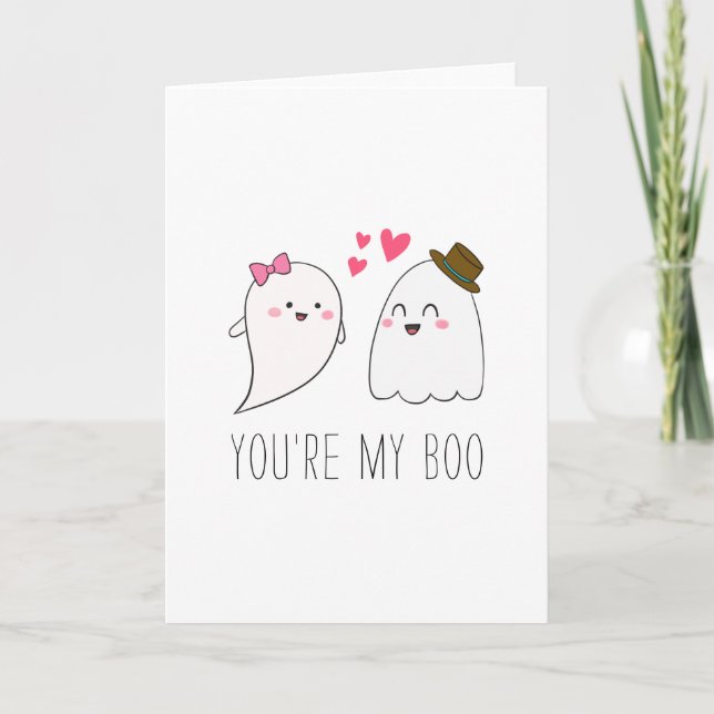 You're my Boo Halloween Kawaii Ghost Cute Card (Front)