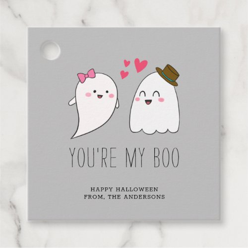 Youre my Boo Halloween Kawaii Ghost Cute Gray Favor Tags