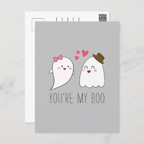 Youre my Boo Halloween Kawaii Ghost Cute  Postcard