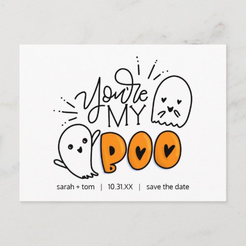 Youre My Boo _ Halloween Save the Date Announcement Postcard