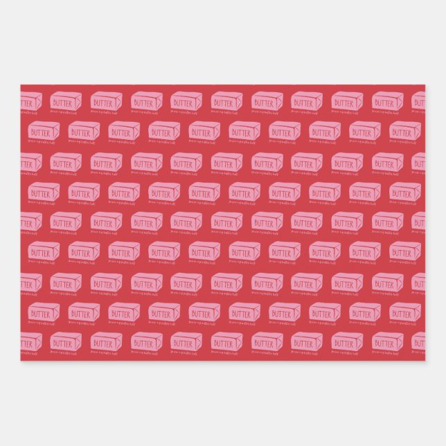 You're My Butter Half - Punny Valentine's Wrapping Paper Sheets (Front)