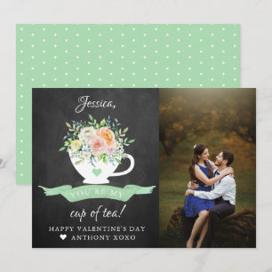 You're My Cup Of Tea Cute Valentine's Day Photo Holiday Card