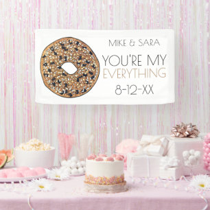 You're My Everything Bagel Foodie Wedding Favor Banner