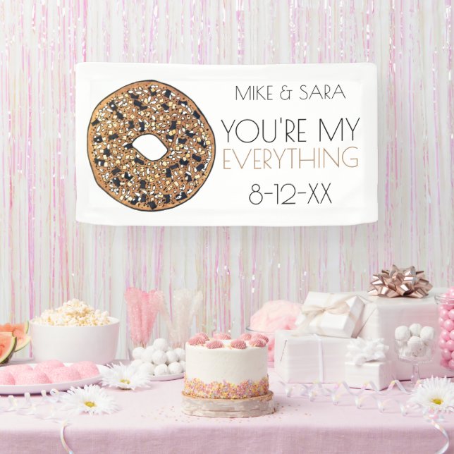 You're My Everything Bagel Foodie Wedding Favor Banner (Party)
