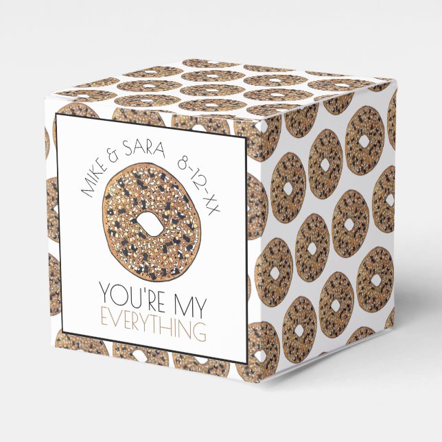You're My Everything Bagel Foodie Wedding Favor Boxes (Front Side)