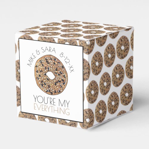 Youre My Everything Bagel Foodie Wedding Favor Favor Boxes