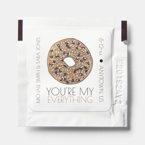 Youre My Everything Bagel Foodie Wedding Favor Hand Sanitizer Packet