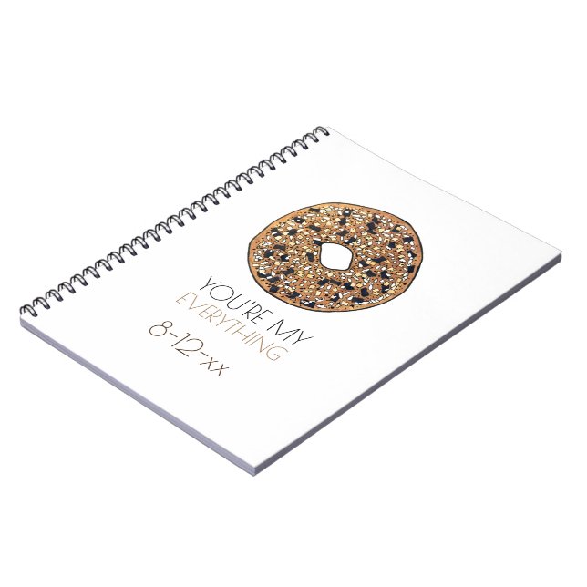 You're My Everything Bagel Foodie Wedding Favor Notebook (Left Side)