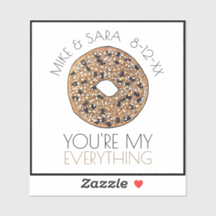 You're My Everything Bagel Foodie Wedding Favor Sticker