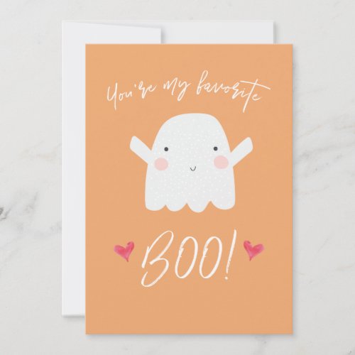 Youre my favorite Boo Cute Halloween Ghost Card