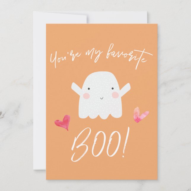 "You're my favorite Boo!" Cute Halloween Ghost Holiday Card (Front)