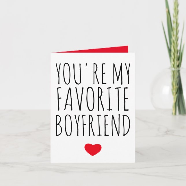 You're My Favorite Boyfriend Valentine's Day Thank You Card (Front)