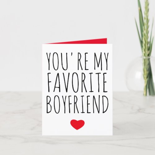 Youre My Favorite Boyfriend Valentines Day Thank You Card
