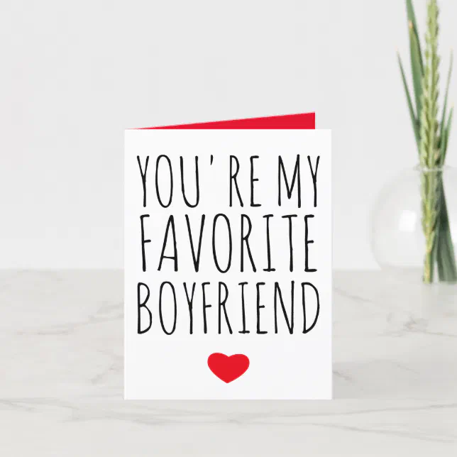 Youre My Favorite Boyfriend Valentines Day Thank You Card Zazzle 8950