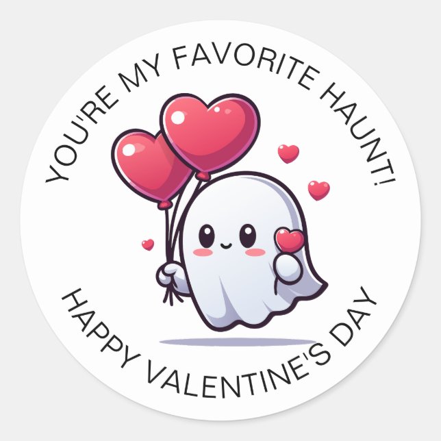 You're My Favorite Haunt Valentine's Day Classic Round Sticker (Front)