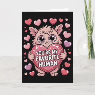 You're My Favorite Human Fluffy Alien Valentine Co Card