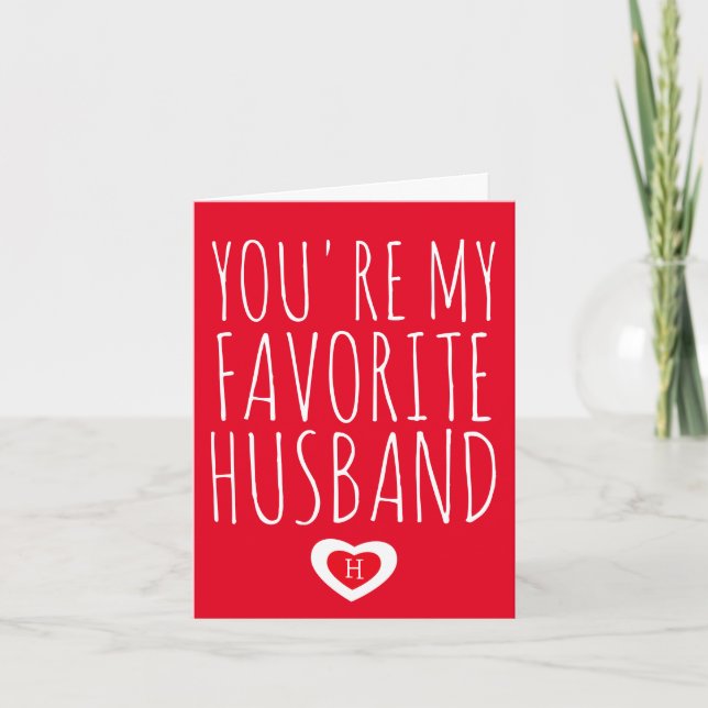 You're My Favorite Husband Funny Valentine's Day Thank You Card (Front)