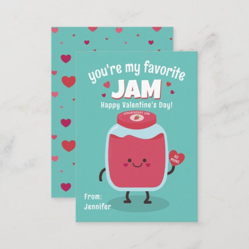 Youre My Favorite Jam Classroom Valentines Day Note Card