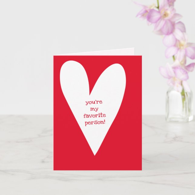 You're my favorite person! | Big Heart Friendship Card (Orchid)