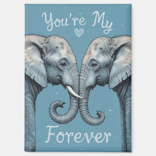 Youre My Forever Romantic Elephant Love Art Magnet