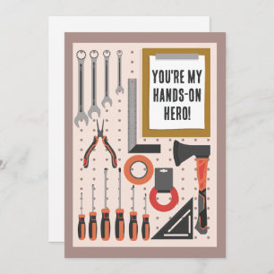 You're my hands-on hero Dad Father's Day Tools Holiday Card