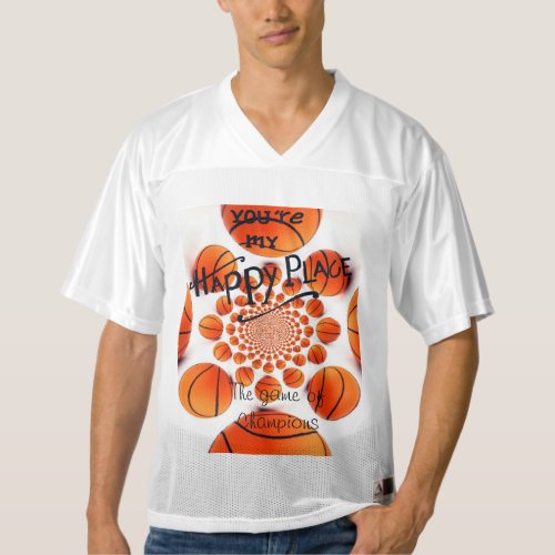 Youre My Happy Place Basketball Game of Champions Mens Football Jersey