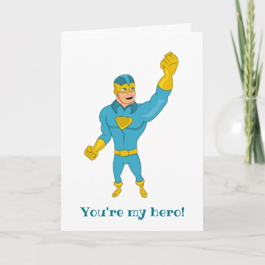 You Re My Hero Cartoon Custom Thank You Card Zazzle You Re My Hero Cartoon Custom Thank You Card Zazzle