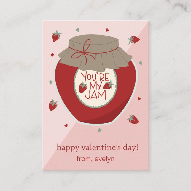 You're My Jam Classroom Valentine Card (Front)