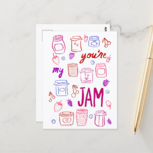 YOURE MY JAM Cute Jars Illustration Valentine Love Postcard
