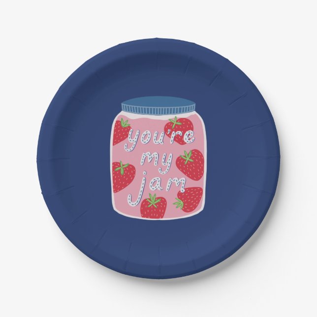 You're My Jam Love Quote Paper Plates (Front)