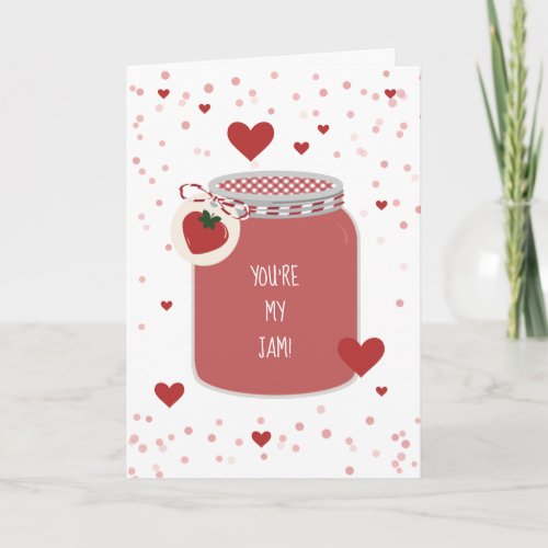 Youre My Jam Strawberry Hearts Valentine Card