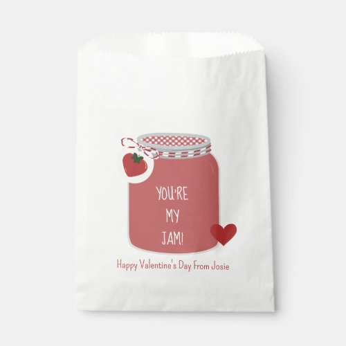 Youre My Jam Strawberry Valentines Day  Favor Bag