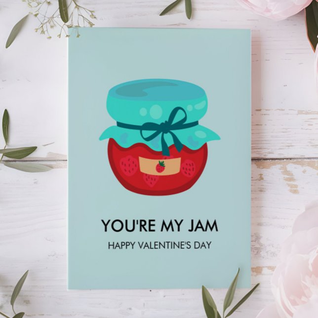 You're My Jam Valentine, Kids School Classroom Note Card (Creator Uploaded)