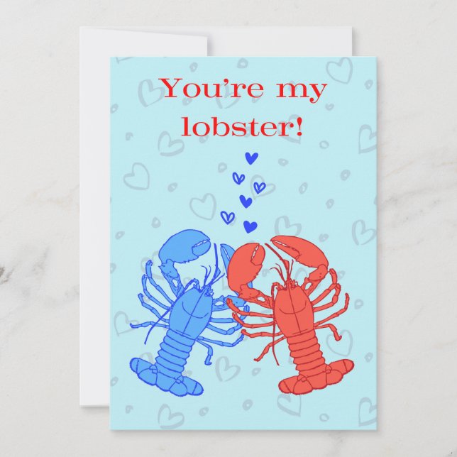 You're My Lobster Editable Anniversary Holiday Card (Front)
