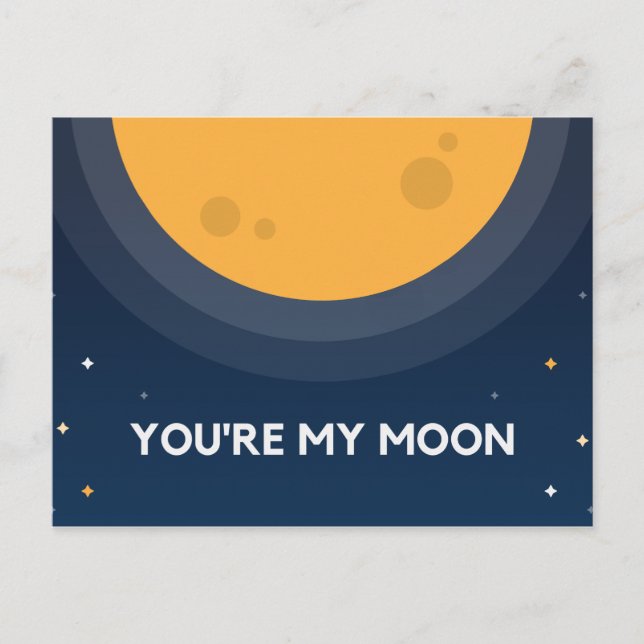 You're My Moon Love Friend Partner Gift Postcard (Front)