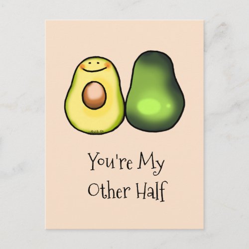 Youre My Other Half cute avocado Postcard