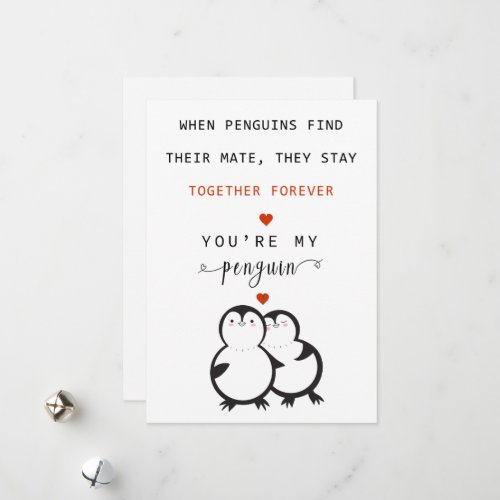 Youre My Penguin Valentines Day Greeting Card