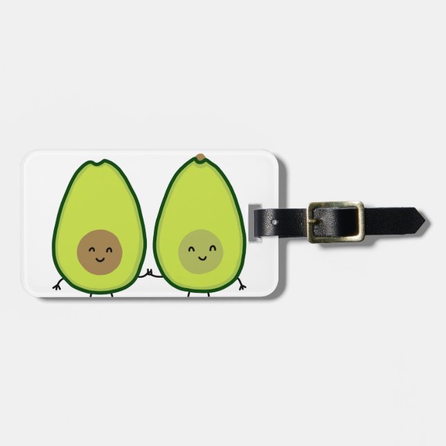 You're my PERFECT HALF, AVOCADO Luggage Tag (Front Horizontal)