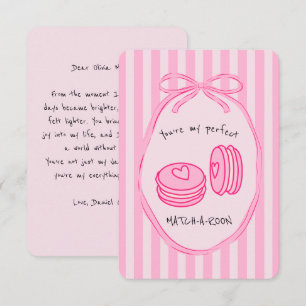You're My Perfect Match-a-roon Funny Valentines Note Card