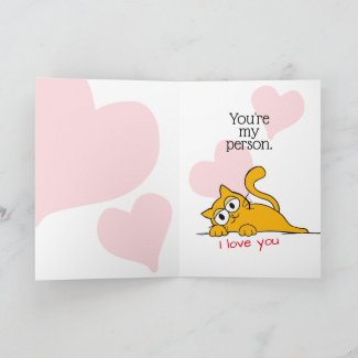 You're My Person Cute Cat Greeting Card