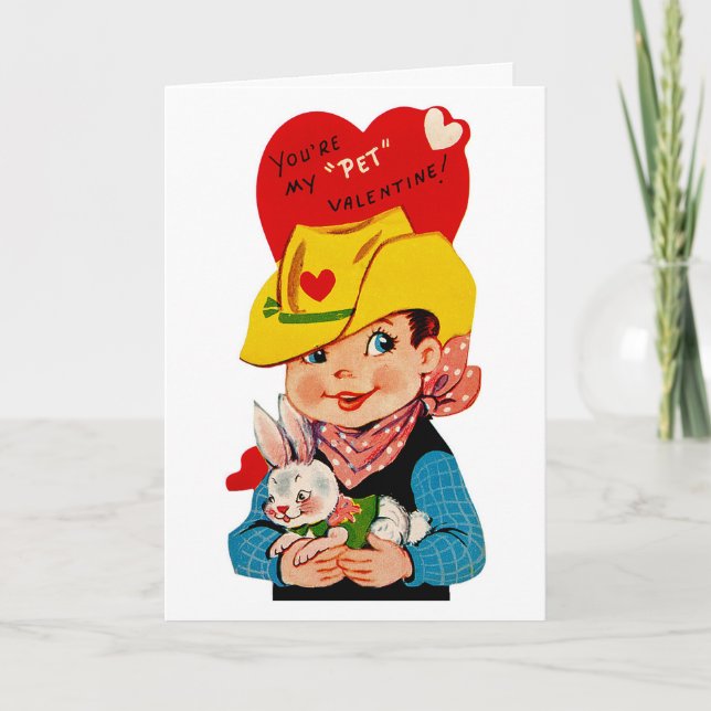 You're My "Pet" Valentine Cowboy Holiday Card (Front)