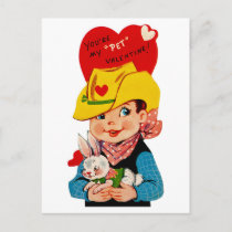 You're My "Pet" Valentine Cowboy Holiday Postcard