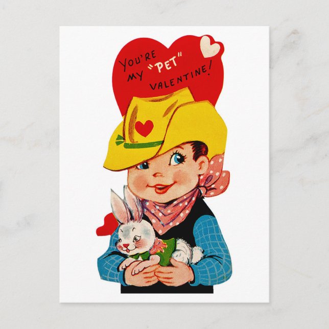 You're My "Pet" Valentine Cowboy Holiday Postcard (Front)