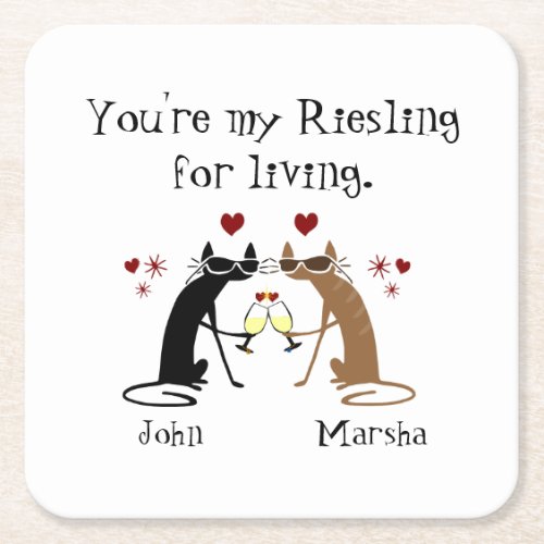 Youre My Riesling for Living Square Paper Coaster