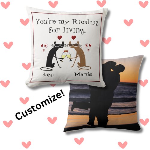 Youre My Riesling for Living Throw Pillow