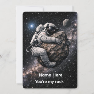 You're my Rock Fun Astronaut Space Love Invitation