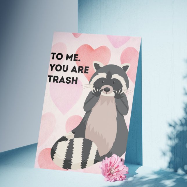 "You're My Shiny Treasure" Funny Raccoon Valentine Invitation ("You're My Shiny Treasure" Funny Raccoon Valentine's Day Card)